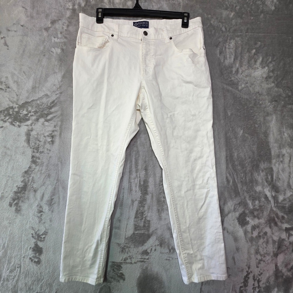 American Rag Cie Mens White Denim Jeans 36W 30L Straight Leg Stretch